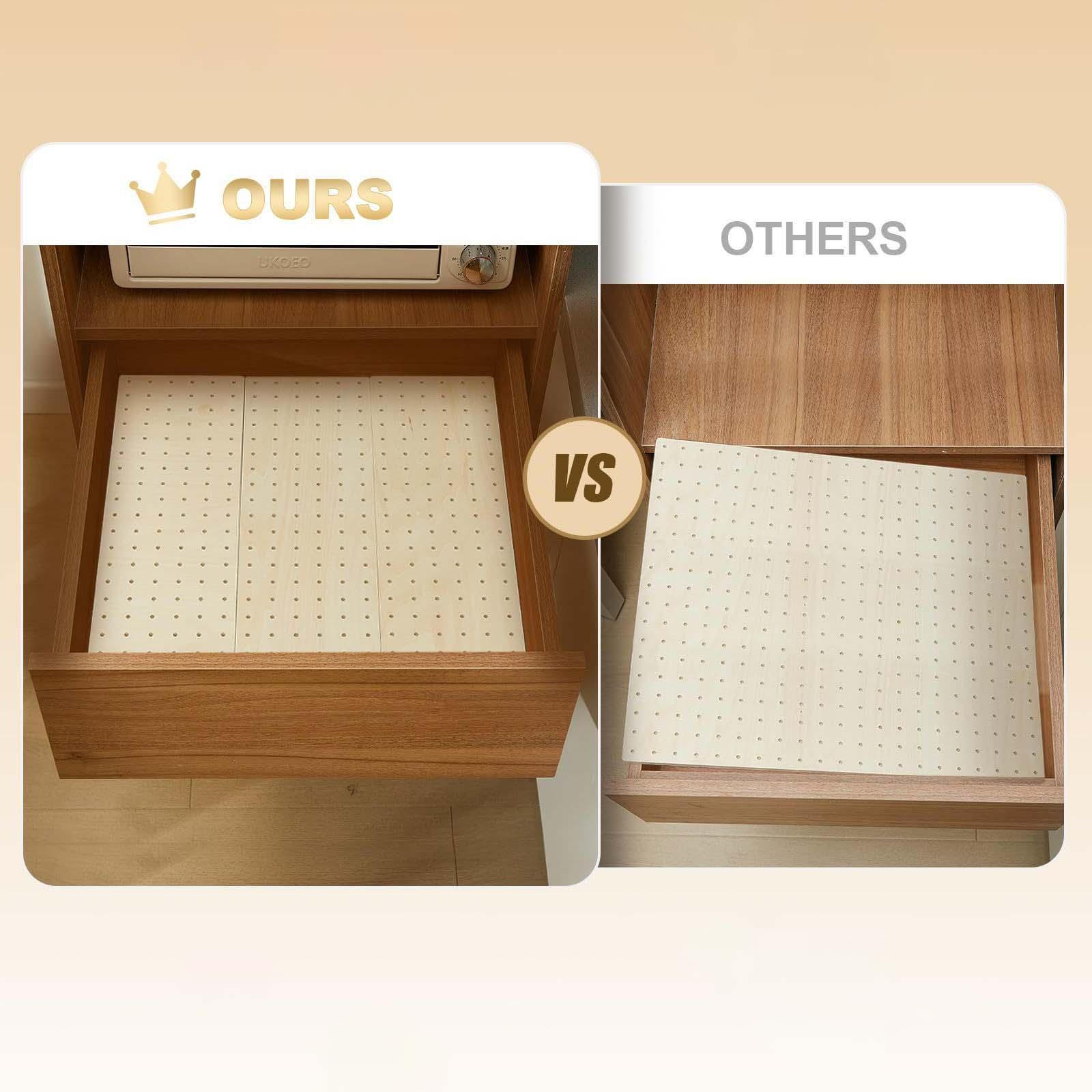 Drawer Organizer Peg - Wood Color Pegboard Drawer Insert Adjustable