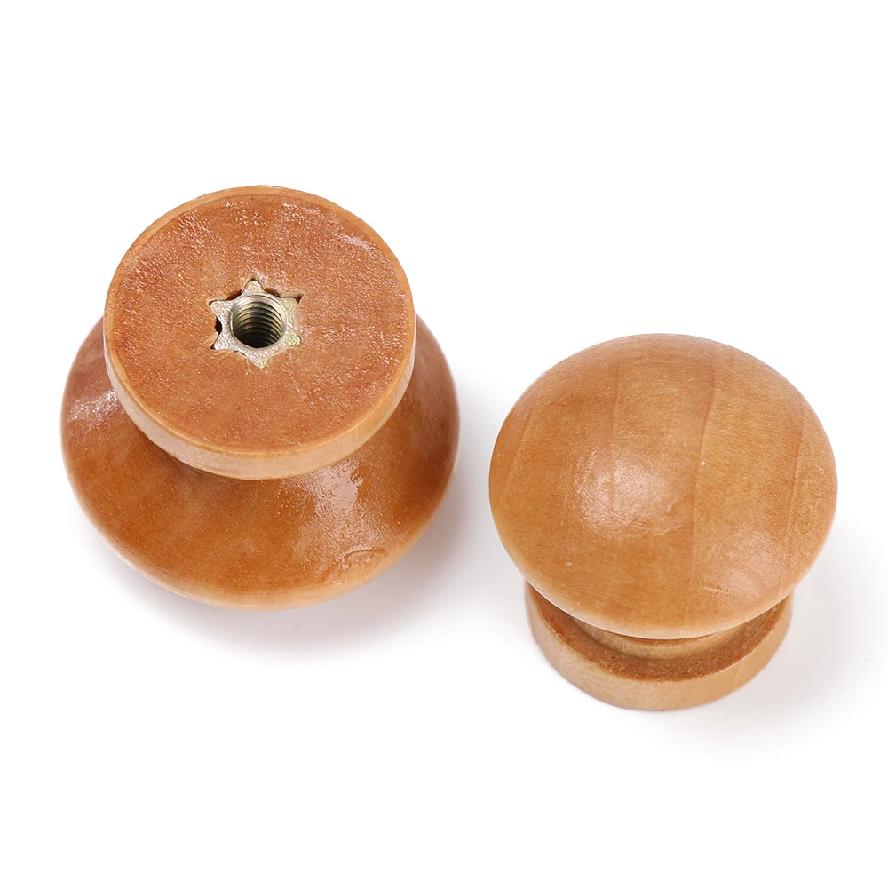 Furniture Hardware Wood - 10pcs/Lot Round Shape Natural Wooden Drawer