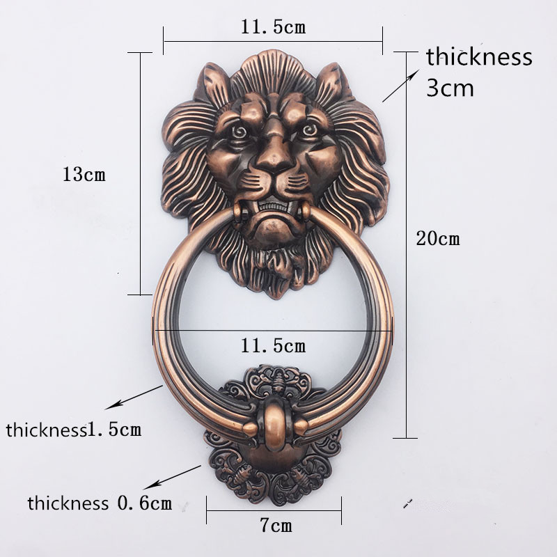 Furniture Hardware Wood - Antique Bronze Lion Head Handle Door