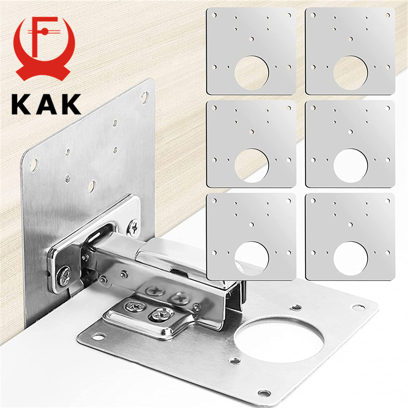 Furniture Hardware Fixing Screws - KAK 8pcs Hinge Repair Plate Brushed