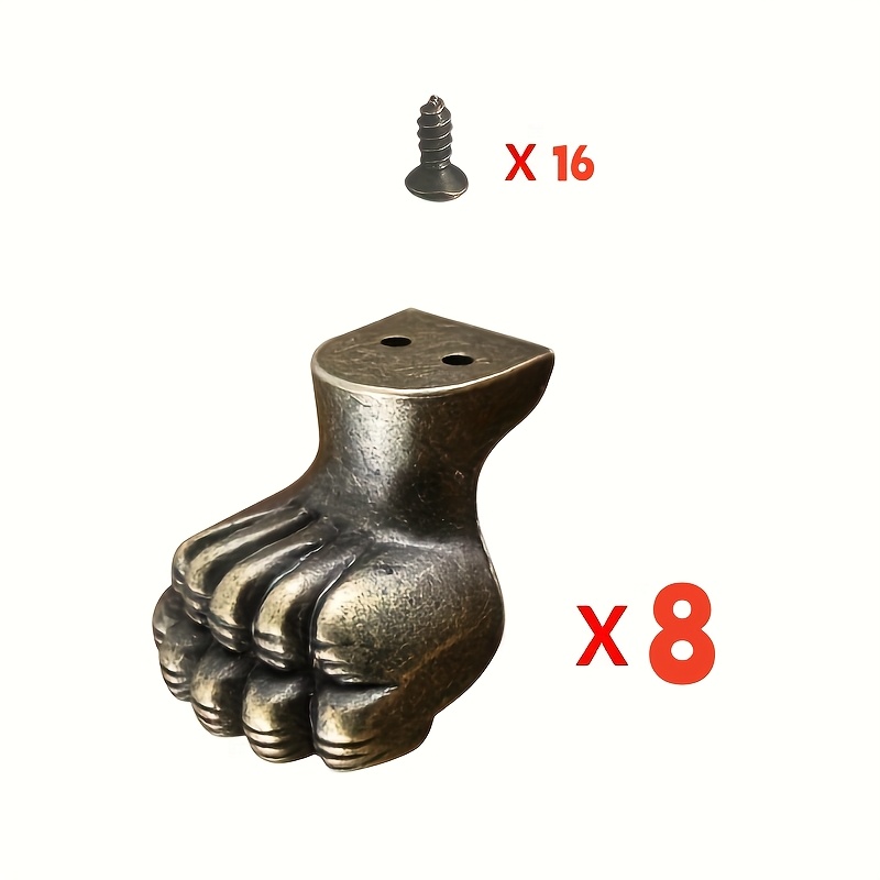 Furniture Hardware Wood - 8pcs Antique Foot Brass Jewelry Bracket