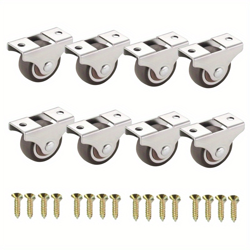 Furniture Hardware Fixing Screws - Fixed Caster Wheels, Heavy Duty Rubber