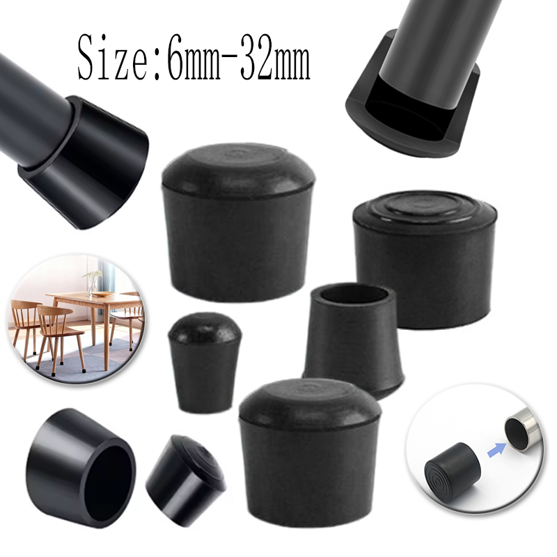 Furniture Hardware Feet - Round Rubber Chair Leg Pad 6/7.5/9/10/12-32mm