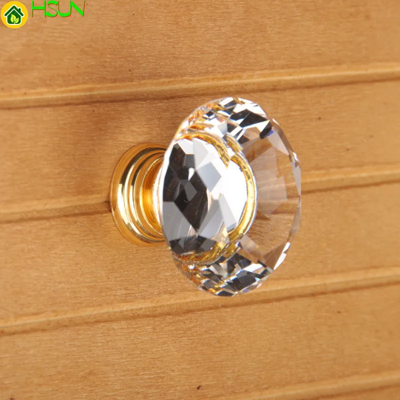 Crystal Gold Cupboard Knobs Ha - Furniture Hardware Gold 评论和价格