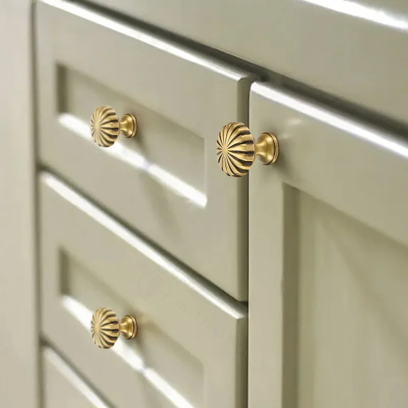 French Simple Brass Ball Knob  - Furniture Hardware Gold 评论和价格
