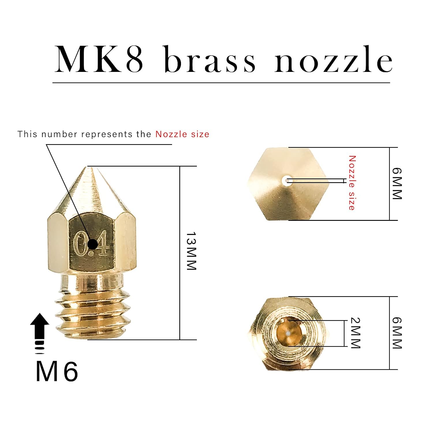 CREALITY 20 Pcs MK8 Brass Nozz - Creality Printer Ender 3 评论和价格