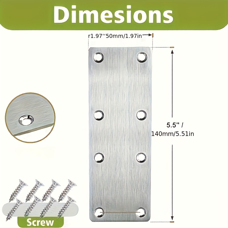 6Pcs Stainless Steel Metal Str - Furniture Hardware Wood 评论和价格