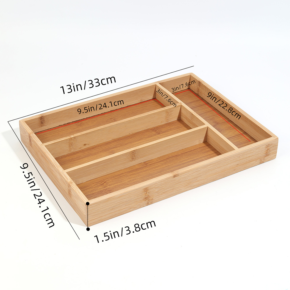 Bamboo Cutlery Divide Storage  - Drawer Organizer Peg 评论和价格