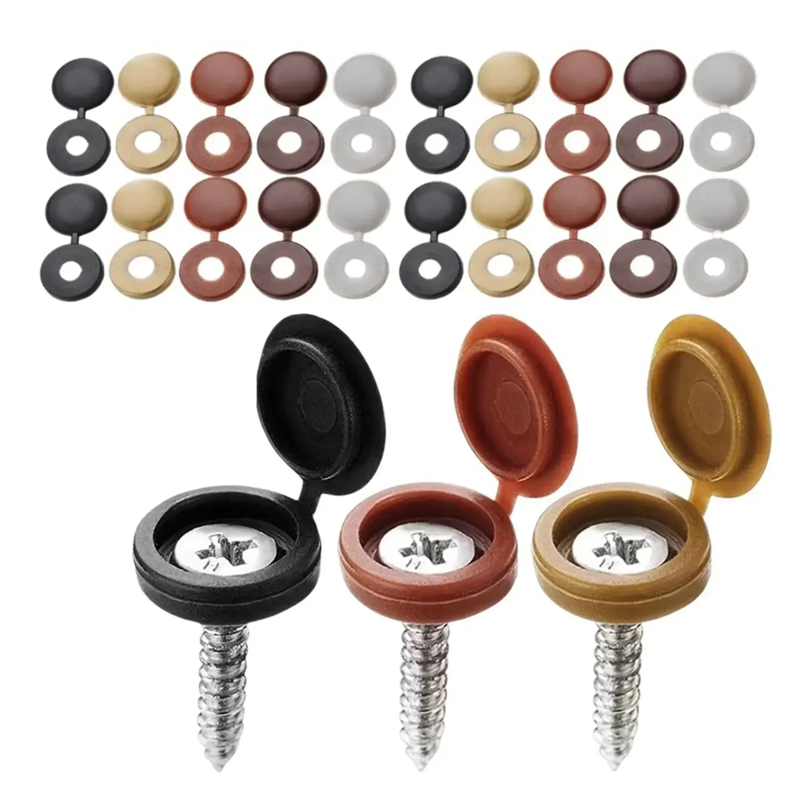 Hinged Plastic Screw Cap Cover - Furniture Hardware Fixing Screws 评论和价格