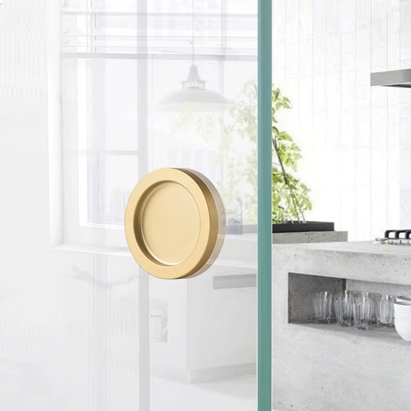 4Pcs Aluminum Round Sticking T - Furniture Hardware Gold 评论和价格