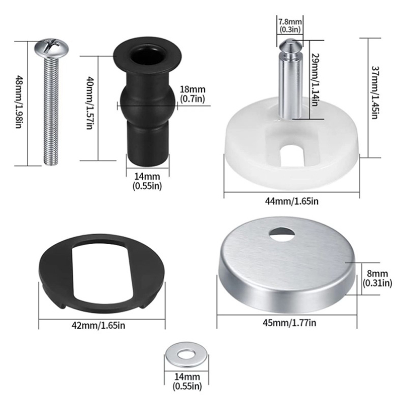 2Pcs Toilet Seat Top Fix Hinge - Furniture Screw Type 评论和价格