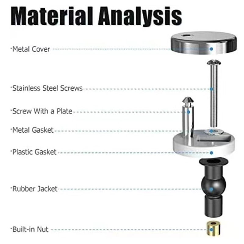2Pcs Toilet Seat Hinges Top Fi - Furniture Hardware Fixing Screws 评论和价格