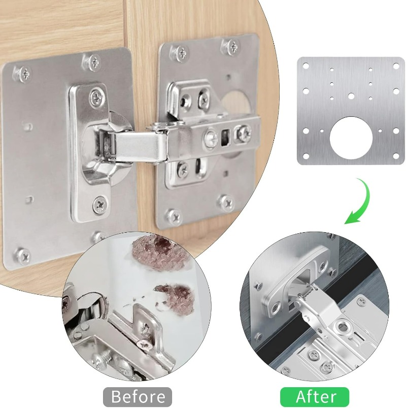 Cabinet Door Hinge Repair Plat - Furniture Hardware Fixing Screws 评论和价格
