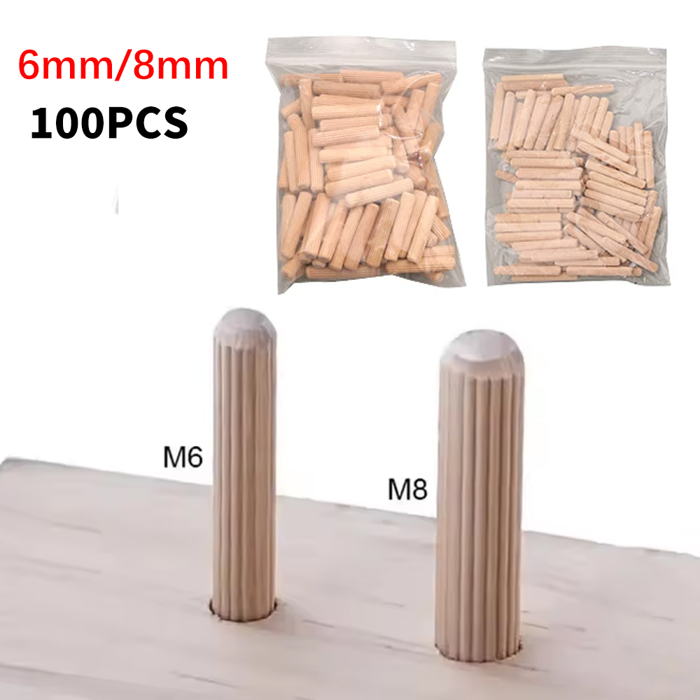 Wooden Dowel Pins 6/8mm Fluted - Furniture Joinery Hardware 评论和价格
