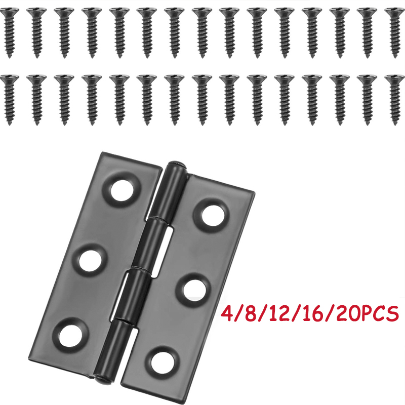 WV Black Door Hinges Stainless - Furniture Hardware Fixing Screws 评论和价格