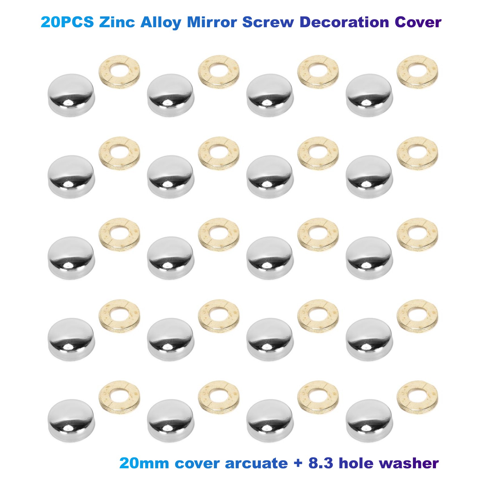 20PCS Zinc Alloy Mirror Screw  - Furniture Joinery Hardware 评论和价格