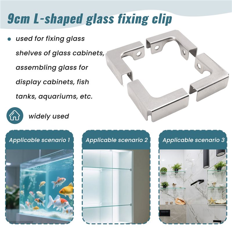 ABUI-4Pcs L Type Glass Fixing  - Furniture Hardware Types 评论和价格